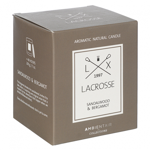 Свеча ароматическая Lacrosse, Sandalwood&Bergamot (новая), 40 ч