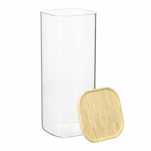 Банка для хранения квадратная Glass Bamboo, 1,9 л