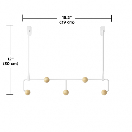 Вешалка для одежды подвесная Estique, белая/натуральное дерево